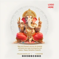 White Joyful Ganesha Chaturthi Instagram Pos template