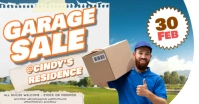 White Joyful Garage Sale  Facebook Shared Image template