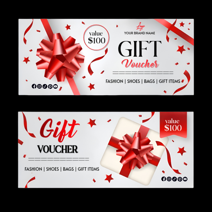 White Joyful Gift Voucher Instagram Post Modelo | PosterMyWall
