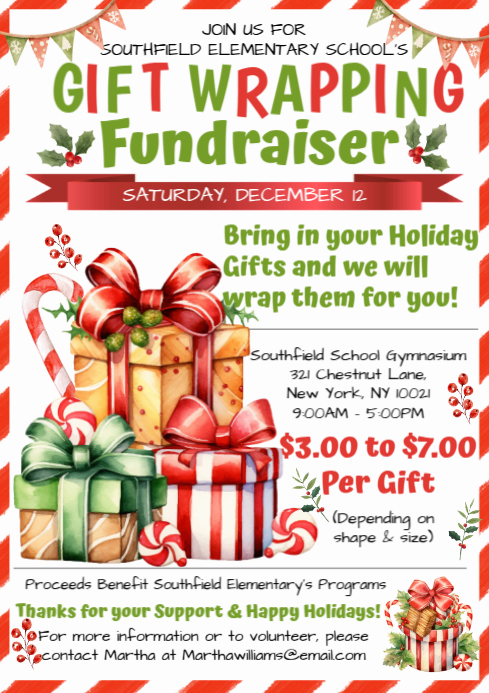 Copy of White Joyful Gift Wrapping Fundraiser A4 | PosterMyWall