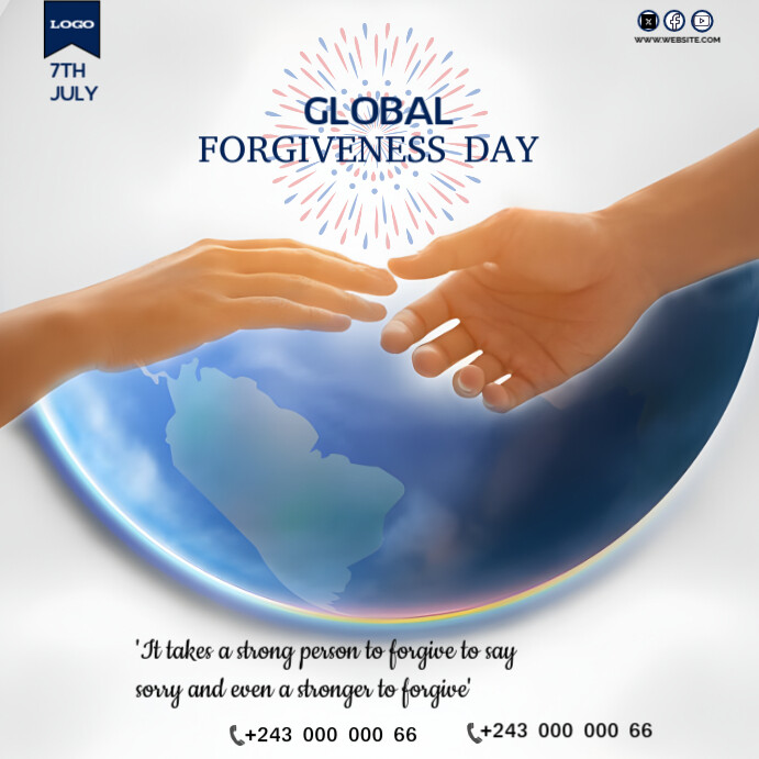 Forgiveness Abstract Post White Joyful Global Forgiveness Day Instagra Template | PosterMyWall