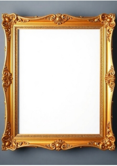 White Joyful Golden Picture Frame A4 template