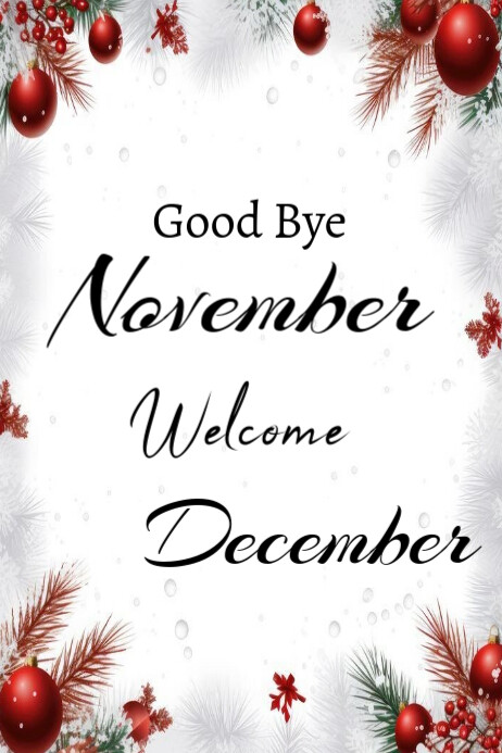 Goodbye November Graphics White Joyful Good Bye November Poster Template | PosterMyWall
