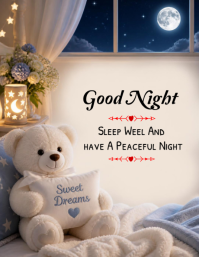 White Good Night Wishes 传单(美国信函) Template