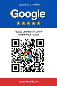 White Joyful Google Review Request Qr Code Poster Poster template