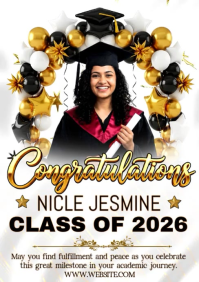 สีขาว Graduation Celebration A3 Template
