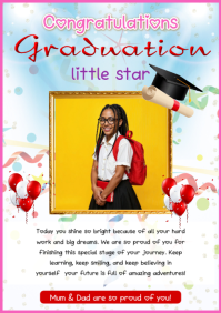 White Joyful Graduation Celebration A4 template