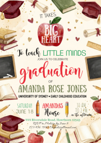 White Joyful Graduation Celebration A4 template