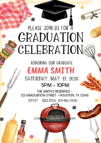 White Joyful Graduation Celebration A4 template