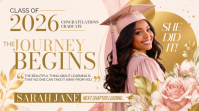 白色 Graduation Celebration Tampilan Digital Template