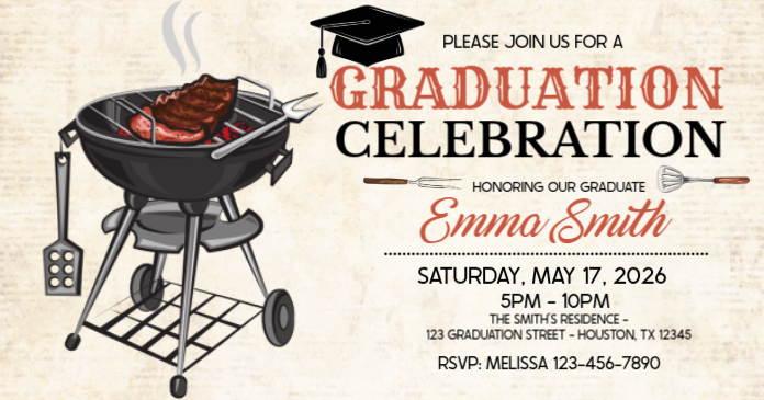 White joyful graduation celebration facebook shared image Template ...