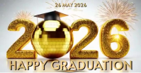 White Joyful Graduation Celebration Facebook Shared Image Video template