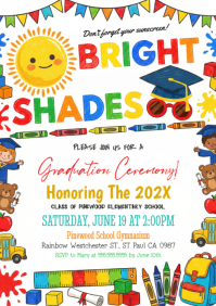 White Joyful Graduation Ceremony A4 template