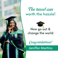 White Joyful Graduation Congratulations Pun Message Instagram Post template