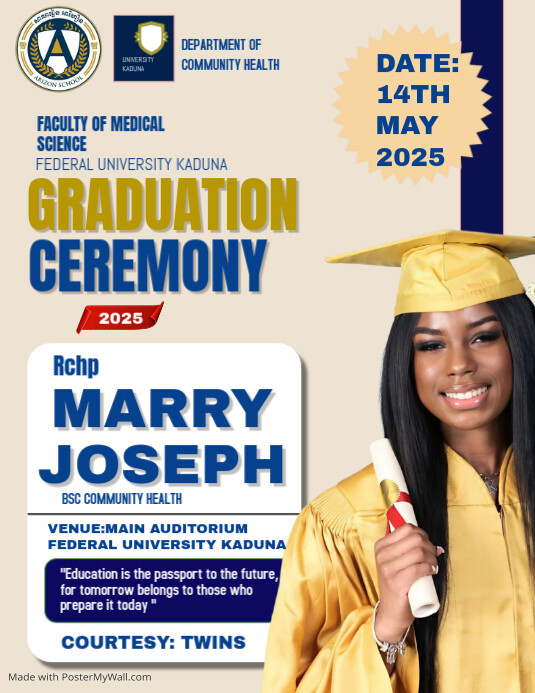White Joyful Graduation  Flyer (us Letter) template