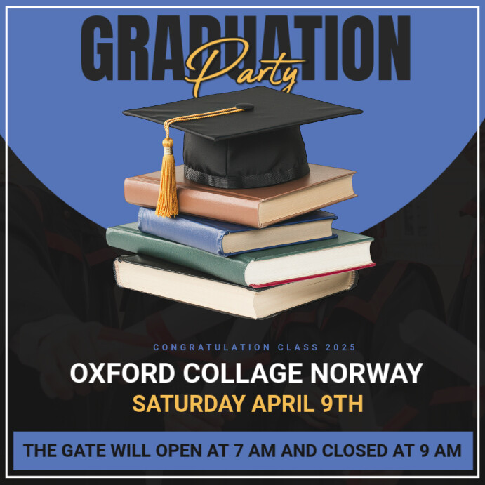 White Joyful Graduation Party and Farewell Ceremony Instagram Post Wpis na Instagrama template