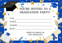 White Joyful Graduation Party Invitation A4 template