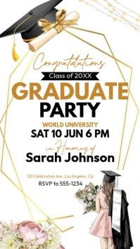 White Joyful Graduation Party Invitation Flyer Instagram Story template