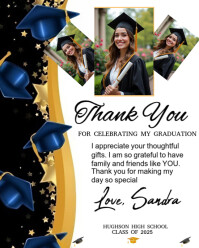 White Joyful Graduation Thank You Card Class Of 2025 Editable Appreciation Template  Instagram Portr