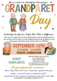White Grandparent Day Celebration A4 Template