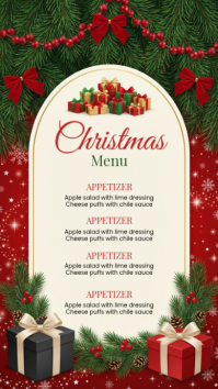 White Joyful Green Joyful Christmas Menu Instagram Story Instagram Story Instagram Story template
