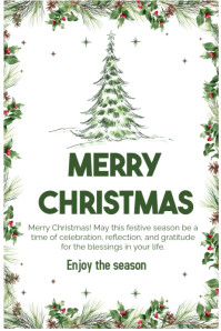 White Joyful Green Merry Christmas  Poster Plakat template