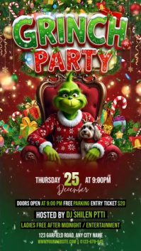 White Joyful Grinch Party Instagram Story template