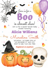 Weiß Halloween Baby Shower A2 Template