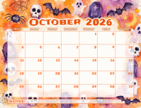 White Halloween Calendar Løbeseddel Template