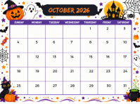 White Halloween Calendar 演示 Template