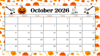 Weiß Halloween Calendar งานนำเสนอ Presentation Template