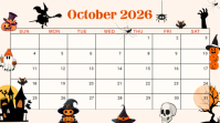 White Halloween Calendar Apresentação Template