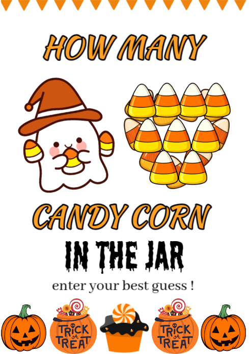 White Joyful Halloween Candy Corn Party A4 Template | PosterMyWall