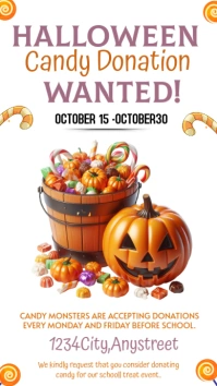 White Joyful Halloween Candy Donation Instagram Story template