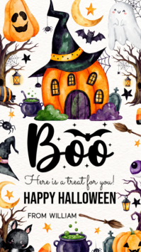 White Halloween Greeting Instagram Story Template