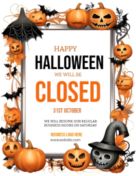 Wit Halloween Closure Announcement Flyer Template