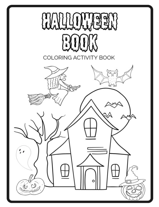 Copy of White Joyful Halloween Coloring Activity Book Flyer (us Letter ...