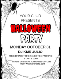 White Joyful Halloween Costume Party Flyer (us Letter) template