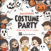 Putih Halloween Costume Party Message Instagram Template