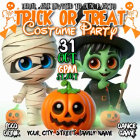 White Halloween Costume Party Quadrat Template