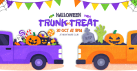 White Halloween Event Gedeelde afbeelding op Facebook Template