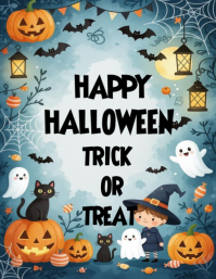 Blå Halloween Celebration Flyer Template