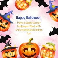 White Joyful Halloween Instagram Post Instagram-bericht template