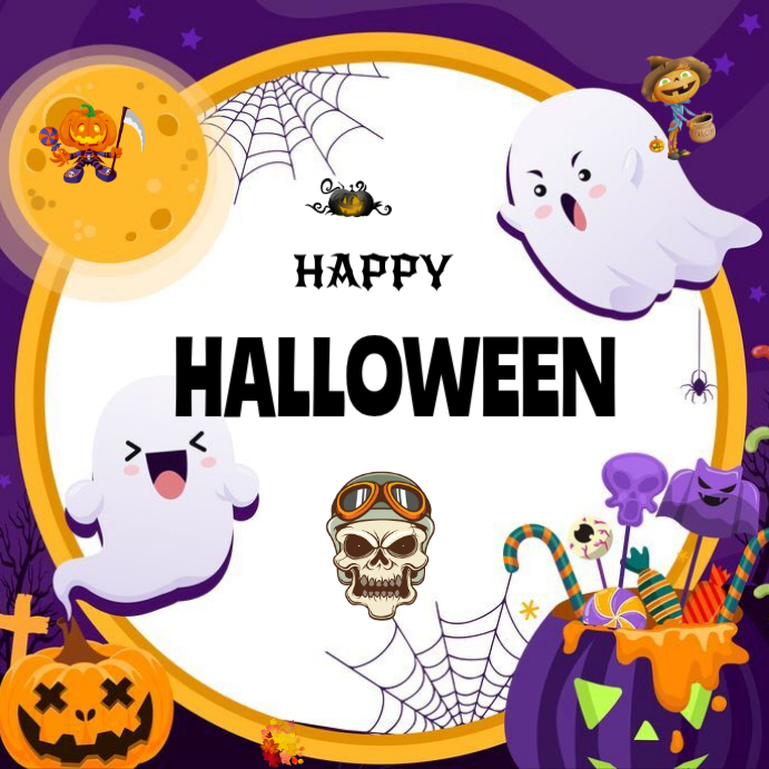 White Halloween Instagram Ad Template | PosterMyWall