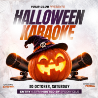White Halloween Karaoke Event Publicación de Instagram Template