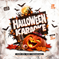White Halloween Karaoke Event Wpis na Instagrama Template