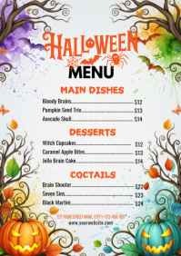 Wit Halloween Menu A4 Template