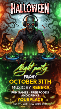 White Joyful Halloween Night Party Instagram Story template