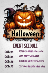 White Joyful Halloween Poster template