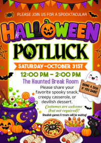 White Halloween Potluck A4 Template